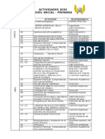 Cronograma de Actividades para Docentes 2020