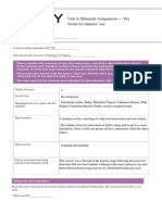 Unit 4 Materials Assignment - Pro forma for trainees' use