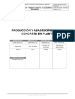 Procedimiento producción concreto planta