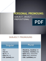 Personal Pronouns:: Subject, Object, Prepositional