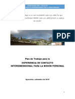 Plan - Trabajo para CONTACTO Y MISIÓN PERSONAL-2019