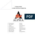 Profil Perusahaan PT Alpha Manufacturer Tbk