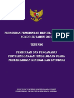 PP 55 2010 - Pembinaan & Pengawasan Pertambangan