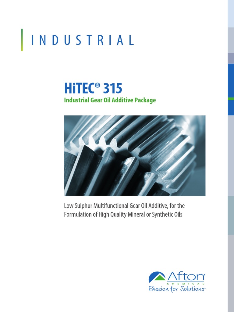 Afton Chemical Gear Oil Additives HiTEC315 PDS PDF Oil Bearing