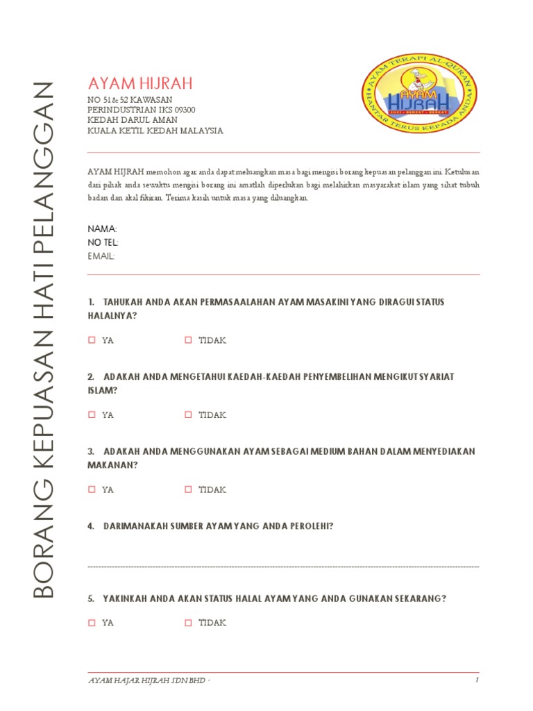 Ayam Hijrah Survey Pdf