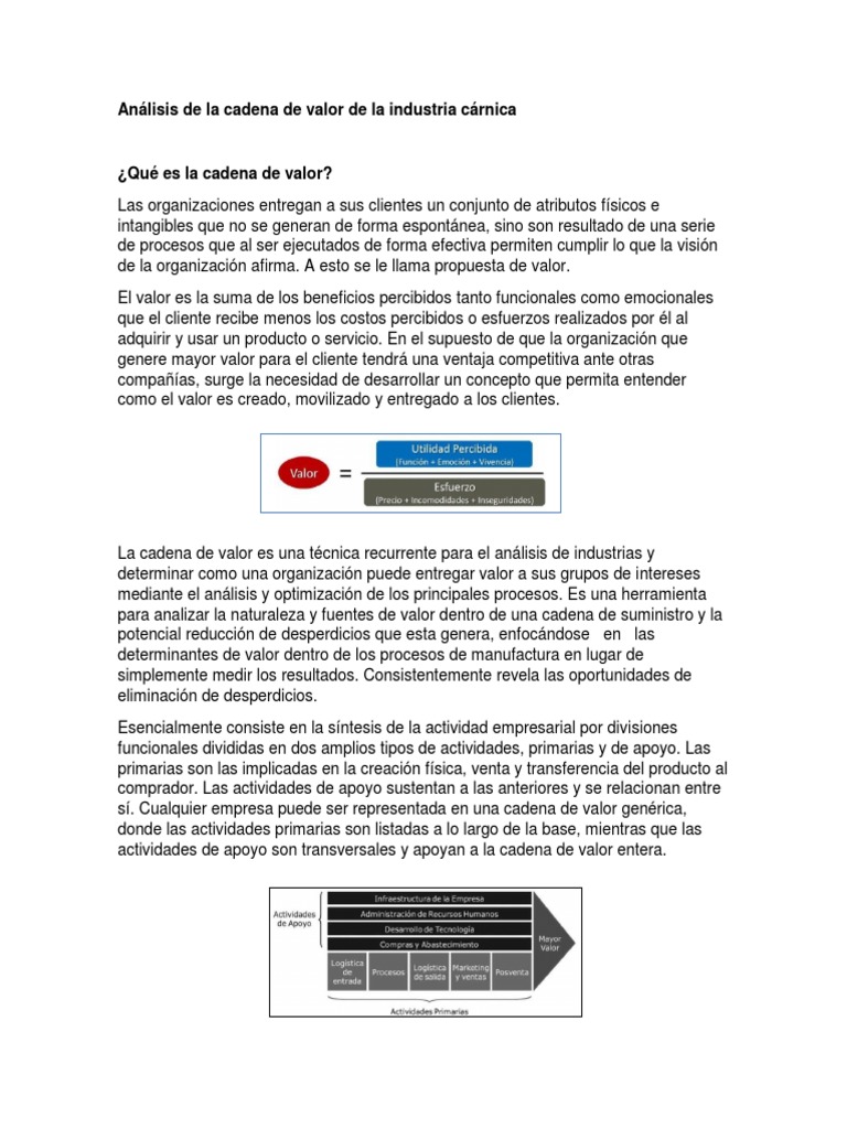 Análisis de la cadena cárnica en México | PDF | Cadena de valor ...