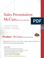 Sales Presentation - McCain Best Frozen Food in India