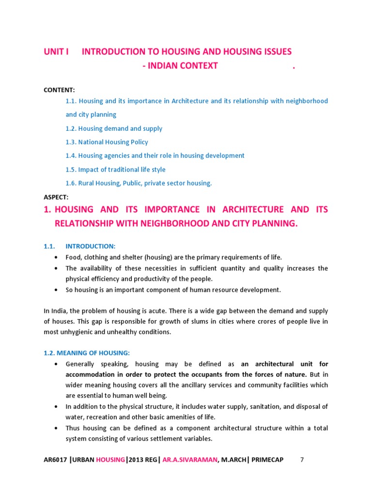 Ar6017 Urban Housing Unit 01 - No | PDF | Supply And Demand | Economies