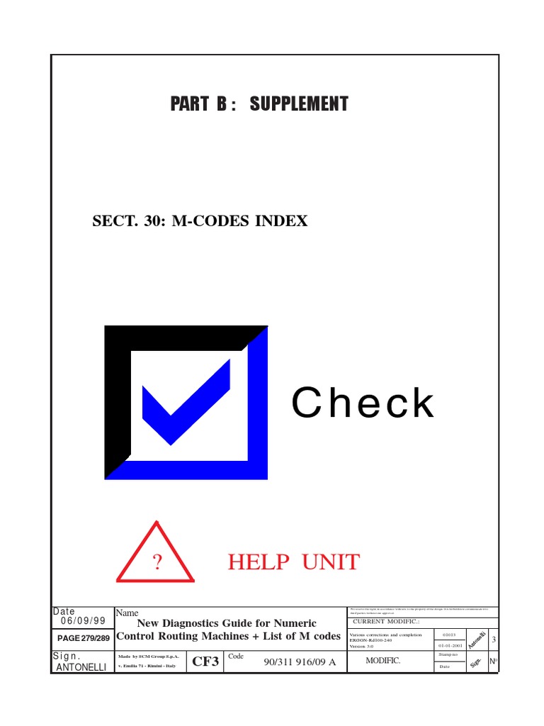M-Codes Index for CNC Routing Machines | PDF | Tanks | Military Science