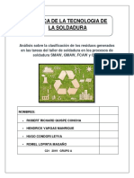 Clasificación de Residuos Generados en El Taller de Soldadura