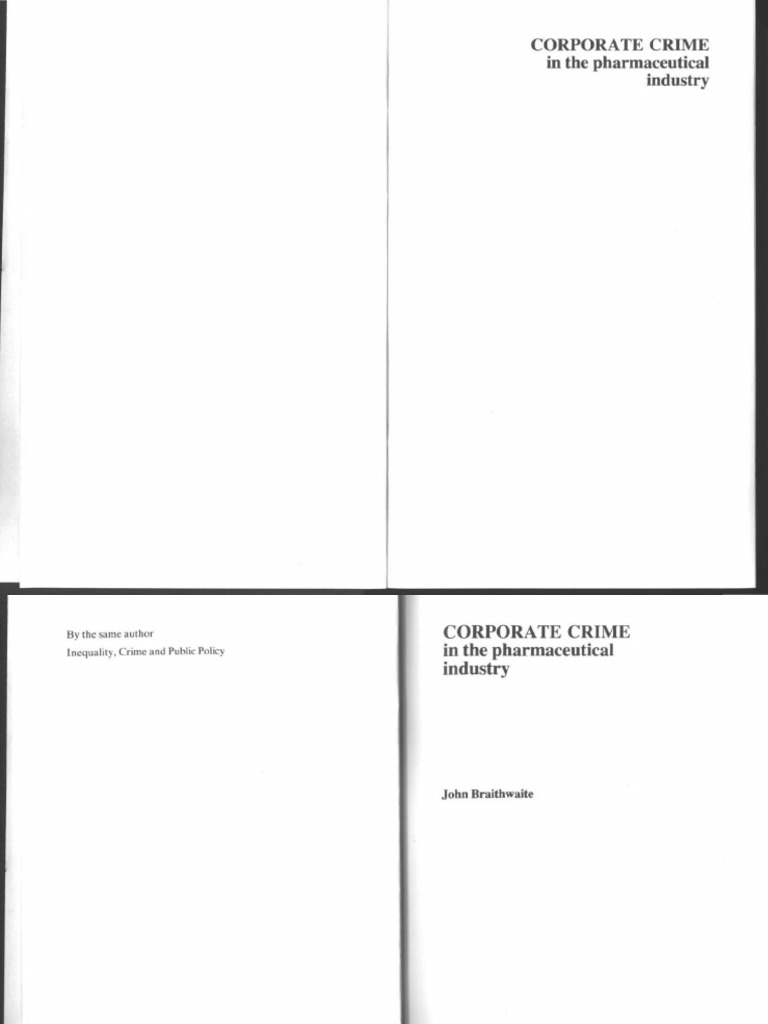 Corporate Crime in The Pharmaceutical Industry | PDF | Bribery | Crime ...