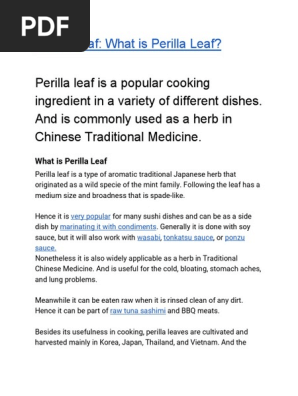 Perilla Leaf_ What is Perilla Leaf