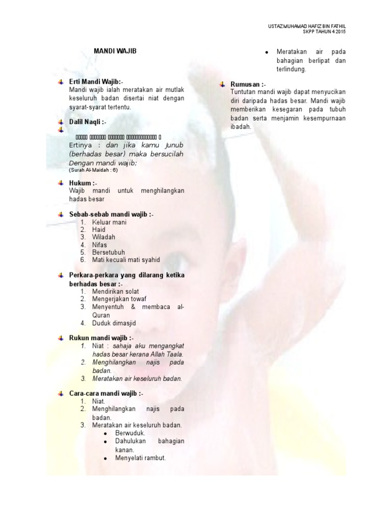Nota Tahun 4 Mandi Wajib Pdf