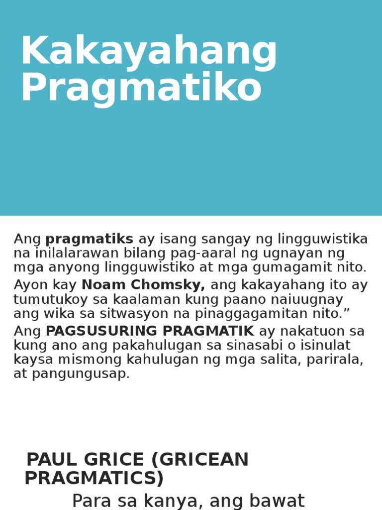 Kakayahang Pragmatiko Pdf