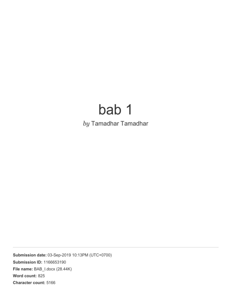 Bab 1 | PDF