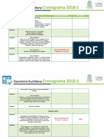 Geometría Euclidiana Cronograma - Ude@2018-1