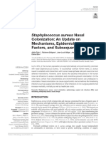 Colonización Nasal Por Staphylococcus Aureus Una Actualización Sobre Los Mecanismos La Epidemiología Los Factores de Riesgo y Las Infecciones Subsiguientes 2018