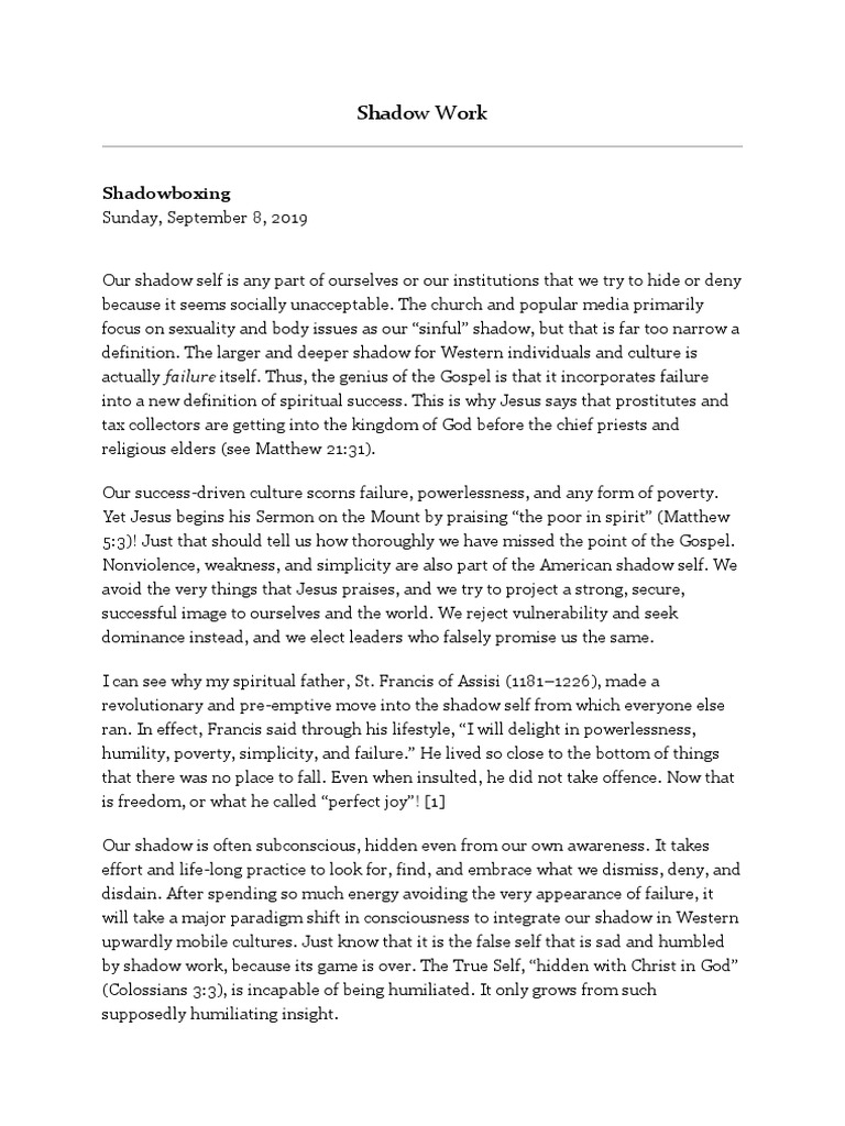 Shadow Work PDF Carl Jung Analytical Psychology