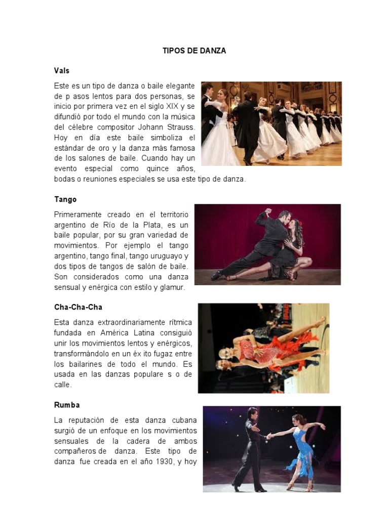 Tipos de Danza | PDF | Bailes | Musica Tango