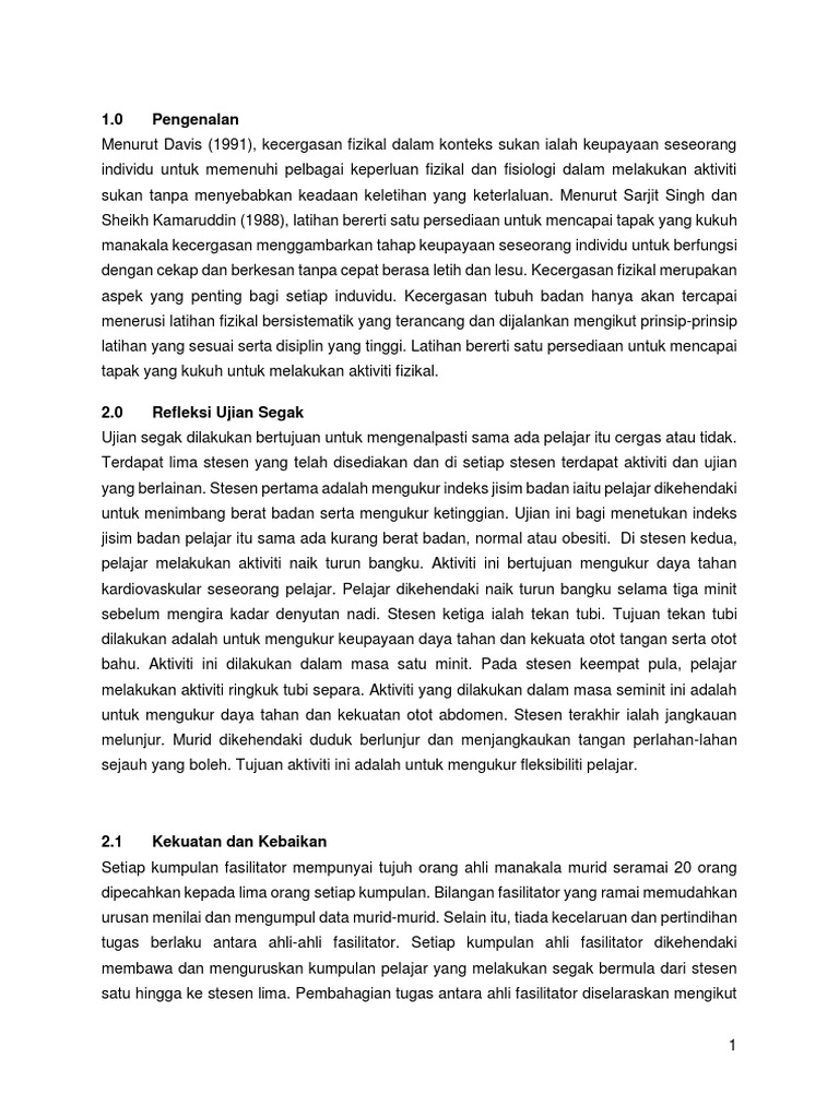 Penulisan Refleksi Segak