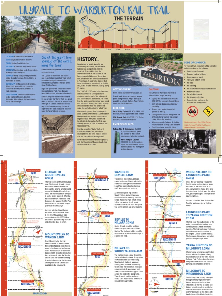 Lilydale Warburton Rail Trail Pocket Guide 2017 PDF Trail Train