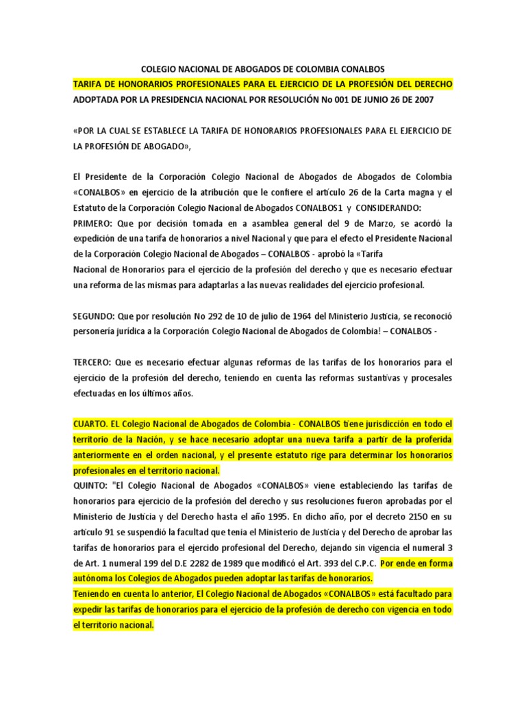 Conalbos Tarifas 2007 PDF Salario mínimo Sindicato
