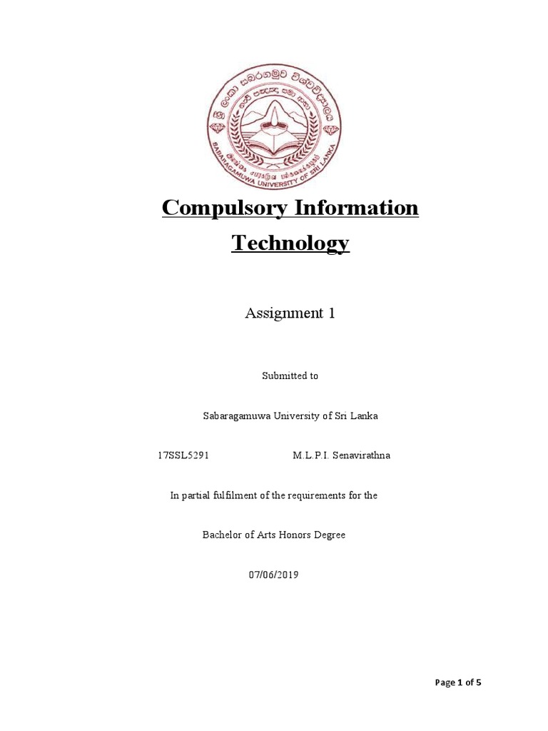 Assignment 1 CIT 111 | PDF | Computer Data Storage | Random Access Memory