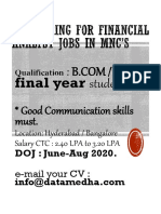 Now Hiring For Financial Analyst-2020 PDF