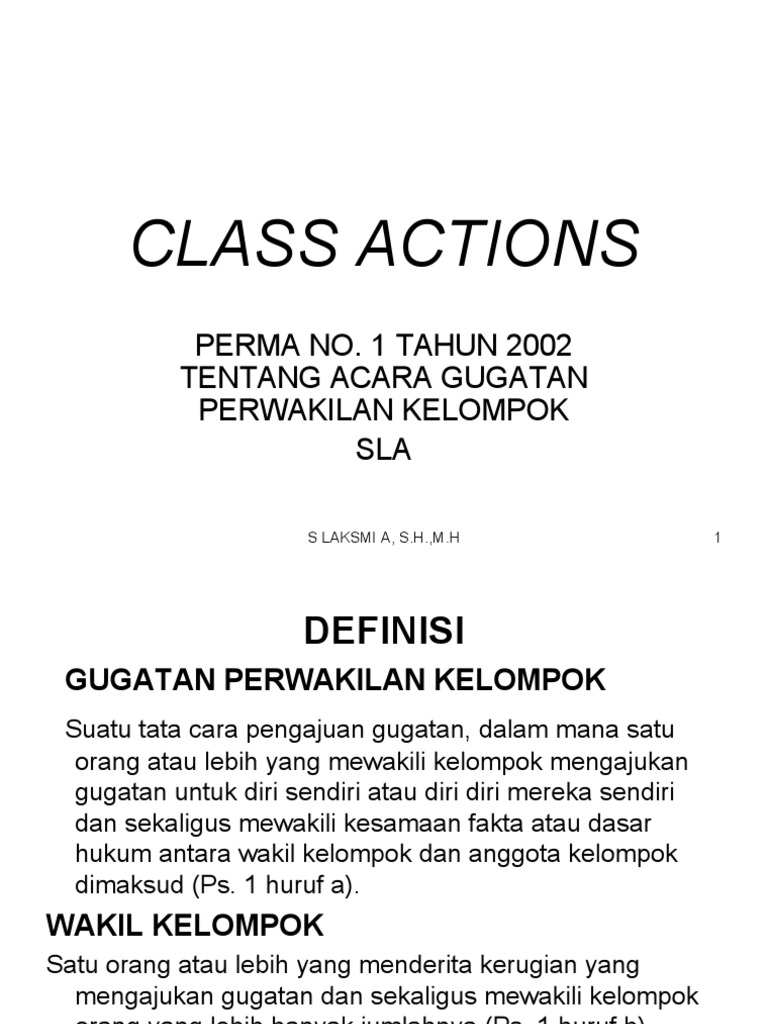 Class Actions Pdf
