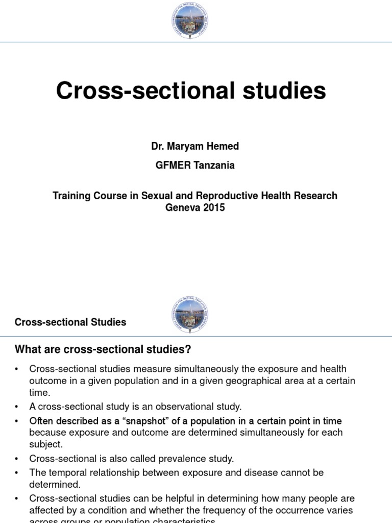 Overview of Cross-Sectional Studies | PDF | Prevalence | Sampling ...