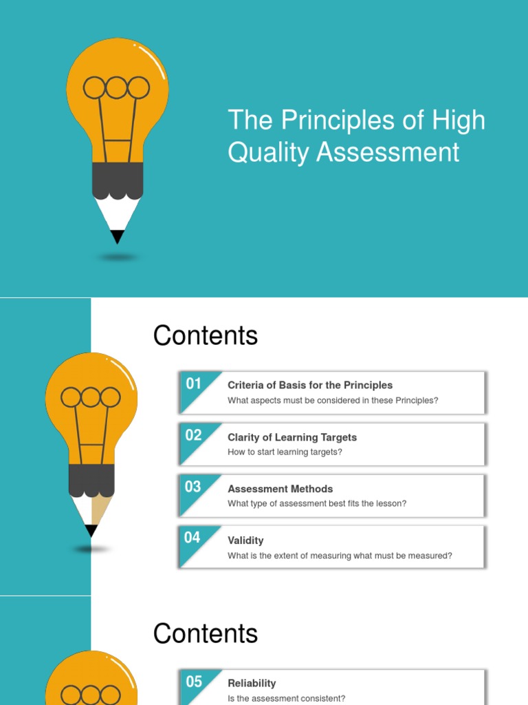 High Quality Assessment Principles | PDF | Educational Assessment ...
