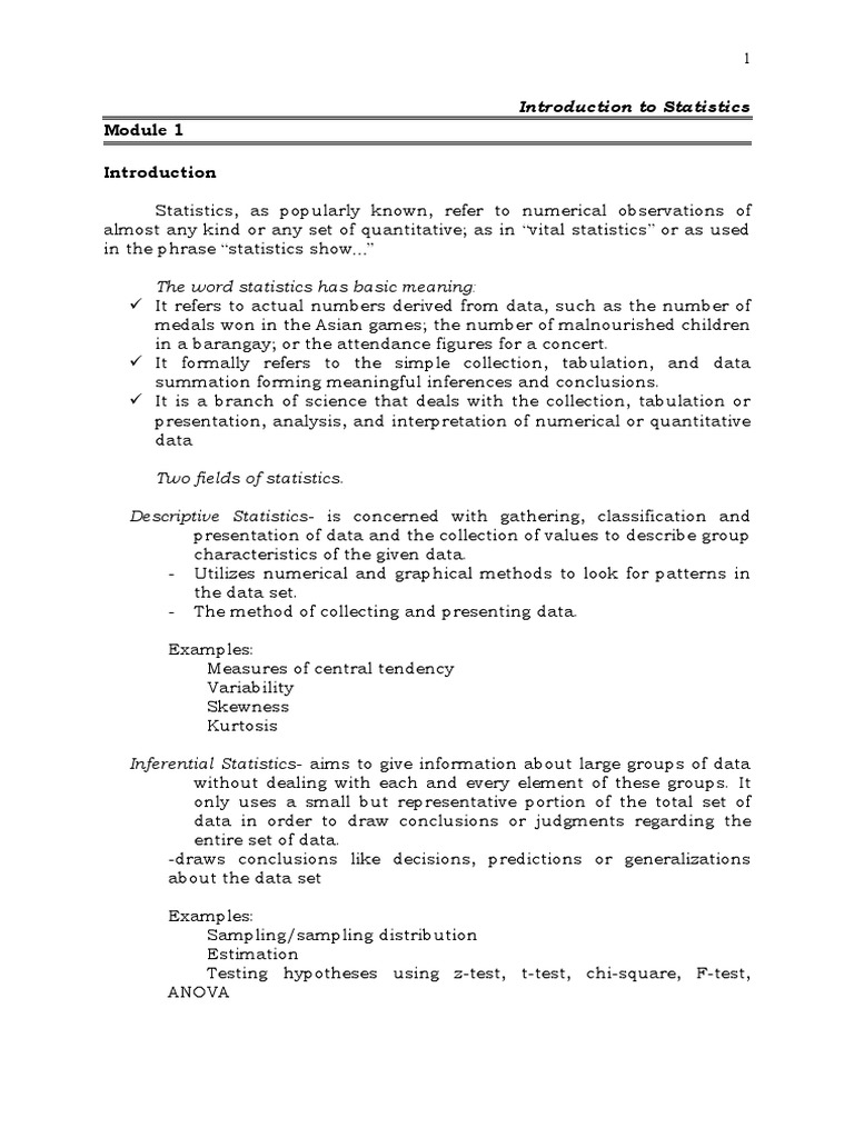 Statistics 201 | PDF | Level Of Measurement | Mode (Statistics)