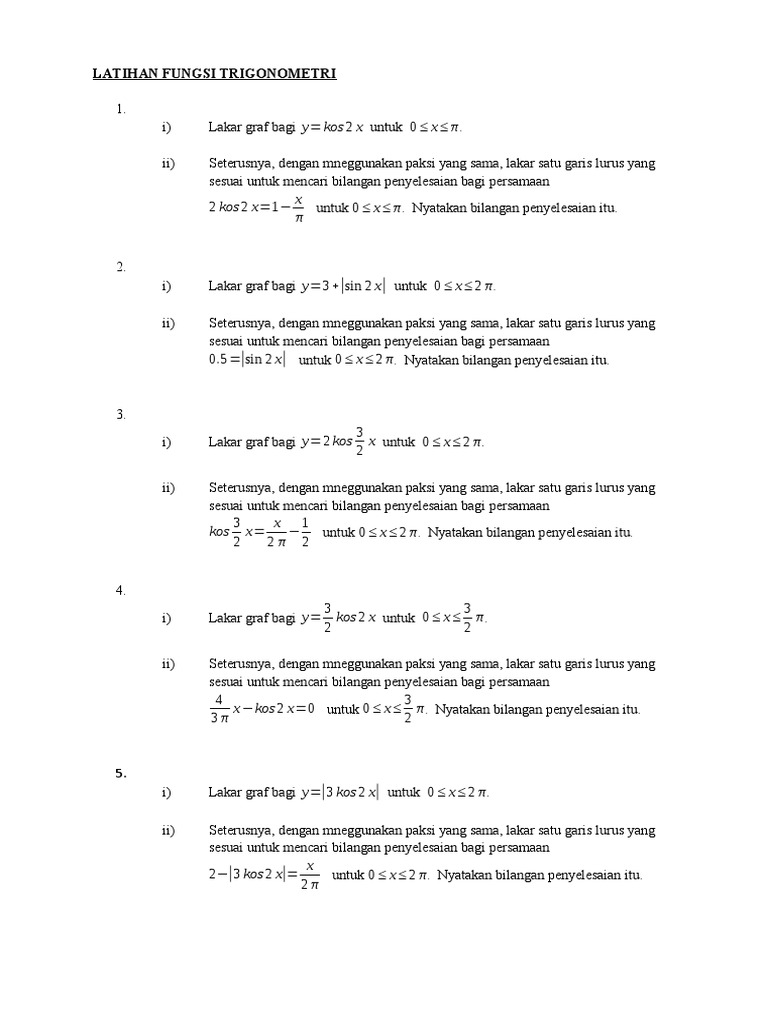 Latihan Fungsi Trigonometri Pdf