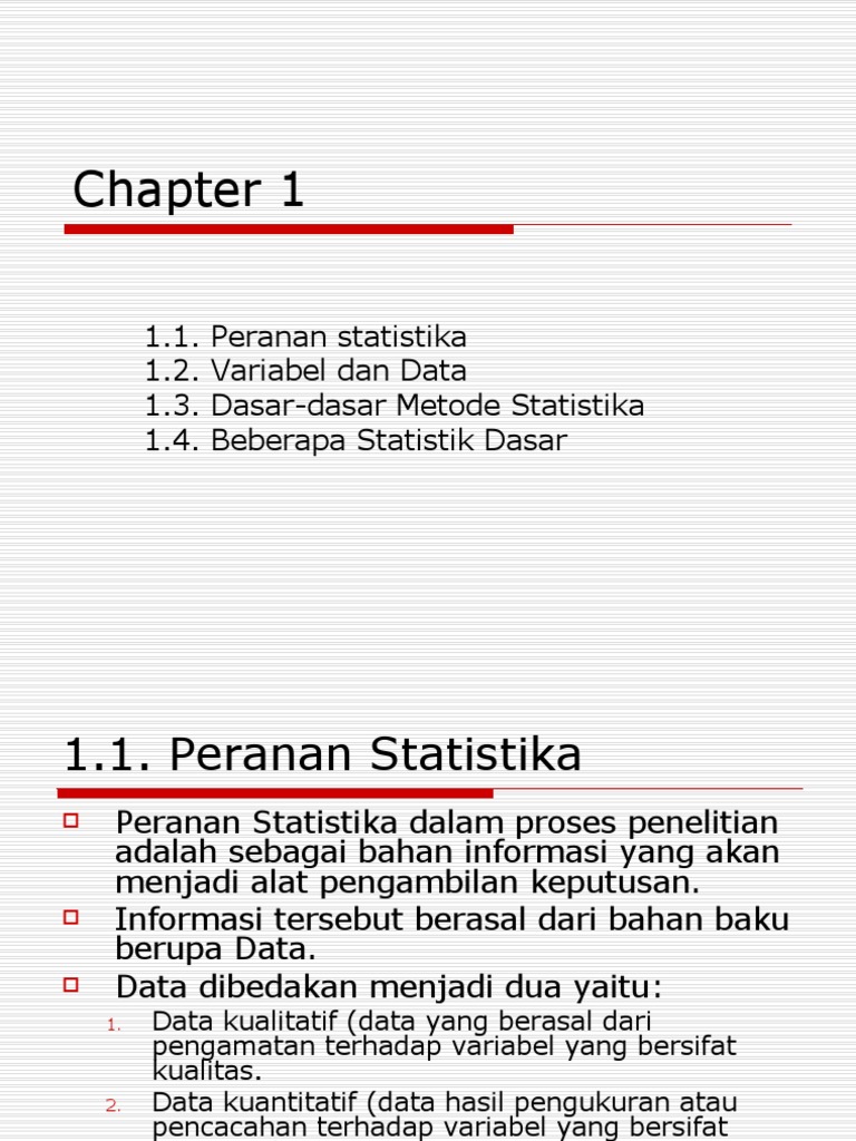 Dasar-Dasar Statistika dan Variabel Data | PDF