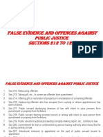 for False Evidence and Offences Against Public Justice Sections