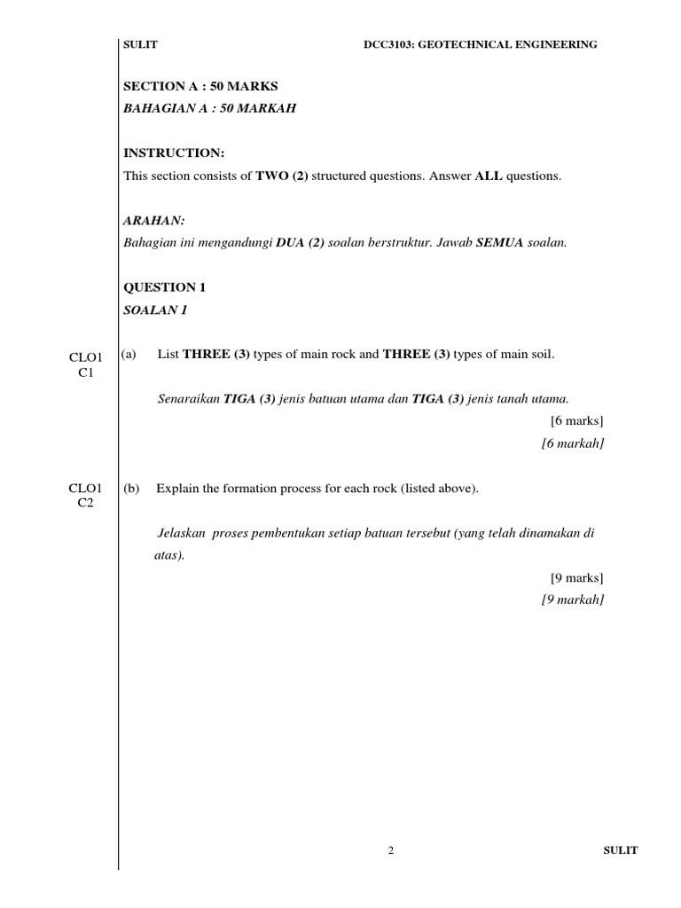 Geotechnical Engineering Exam Questions | PDF | Infrastructure ...