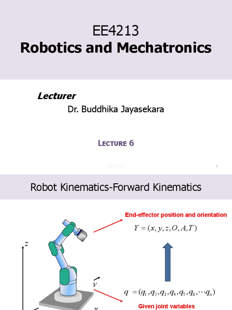 EE4213-Robotics and Mechatronics-Lecture 6-1 | PDF | Spacetime | Algebra