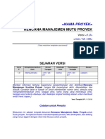 Quality Plan - Rencana Mutu DRAFT TEMPLATE