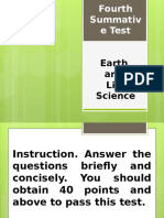 4TH Summative Test - Earth and Life Science