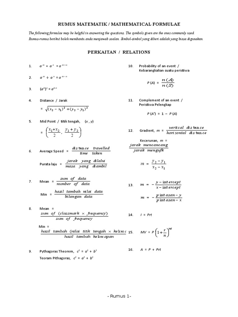 Formula Matematik Pt3 Kssm Pdf