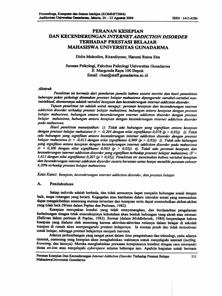 Peranan Kesepian Dan Kecenderungan - Ug | PDF