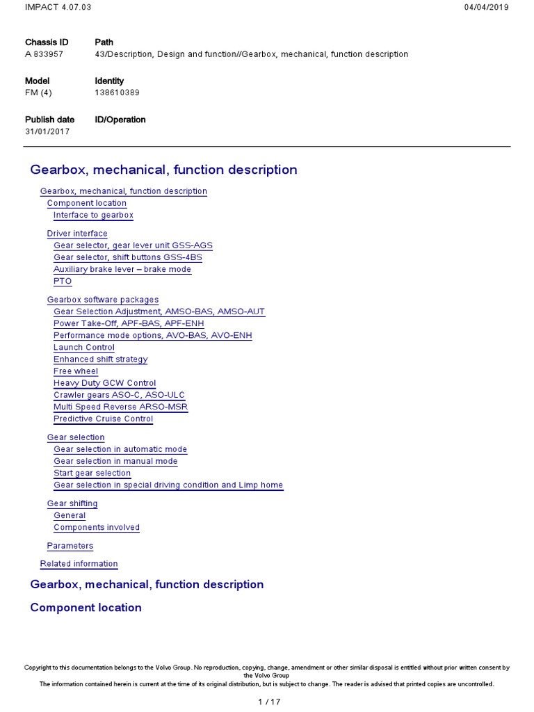 Gearbox, Mechanical, Function Description PDF Automatic