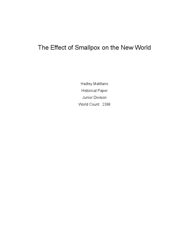 TheEffectofSmallpoxontheNewWorld PDF | PDF | Inoculation | Smallpox