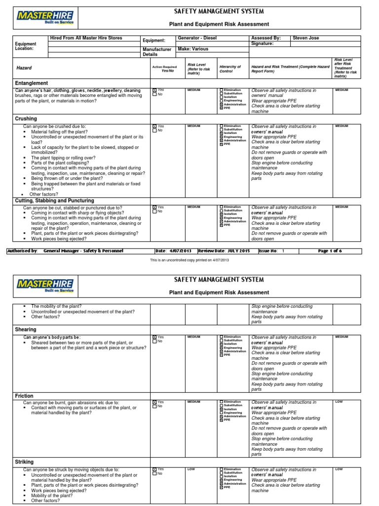 MHDieselGeneratorHazardAssessment.pdf master hire.pdf Personal