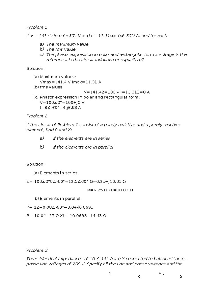 25646684 Tutorial 2 Solution Ac Power Series And Parallel Circuits