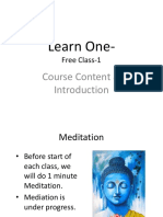 Learn One-Free Class 1- 1. Course Content & Introduction