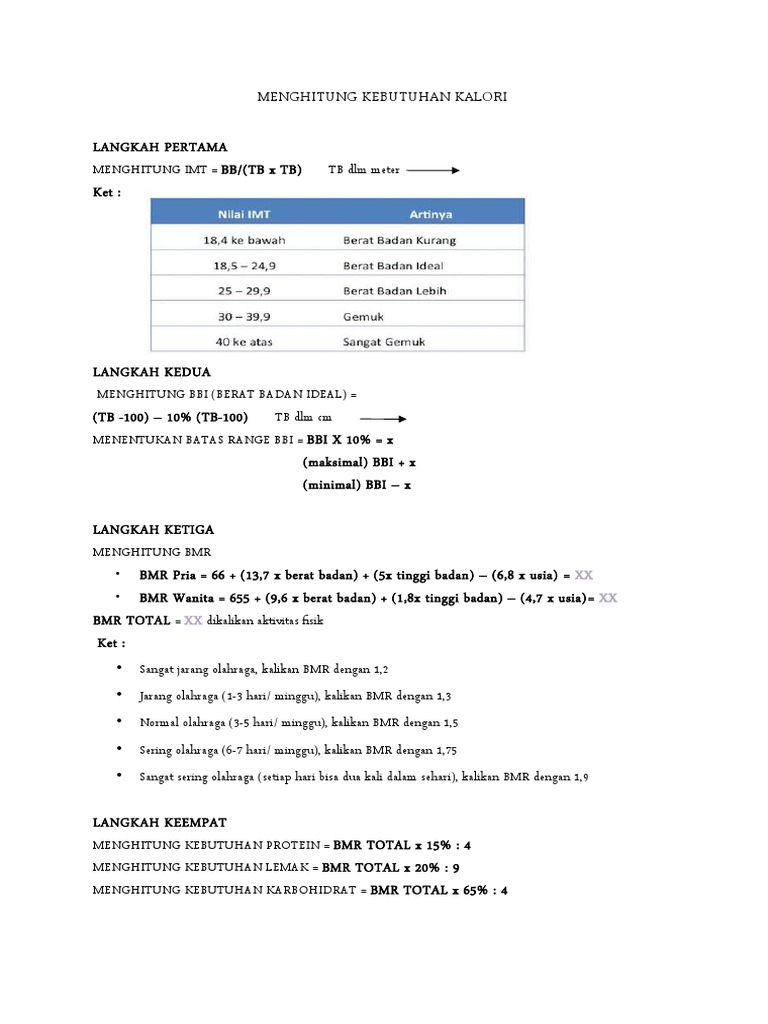 Perhitungan IMT | PDF