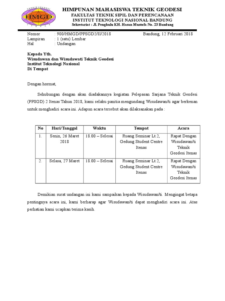 Surat Undangan Raker | PDF