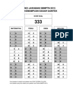 Kunci Jawaban SBMPTN 2013 Tes Kemampuan PDF