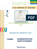 Elaboration Des Sujets D'examens